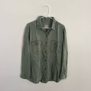 American Eagle Women’s Army Green Button Down Blouse